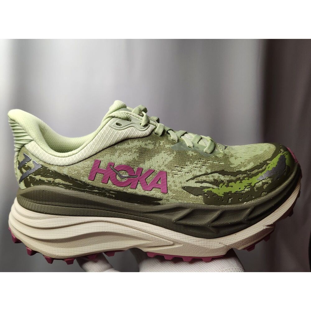 HOKA One One Stinson 7 Women's Size 7 Trail Running Shoes Green Lace Up